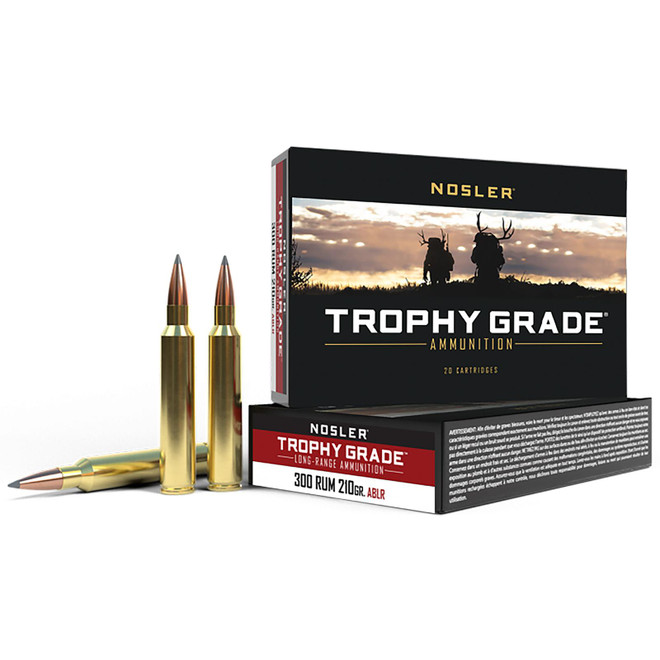 Nosler 60129 Trophy Grade Long-Range 300RUM 210gr Nosler Spitzer AccuBond Long Range 20 Per Box/10 Case