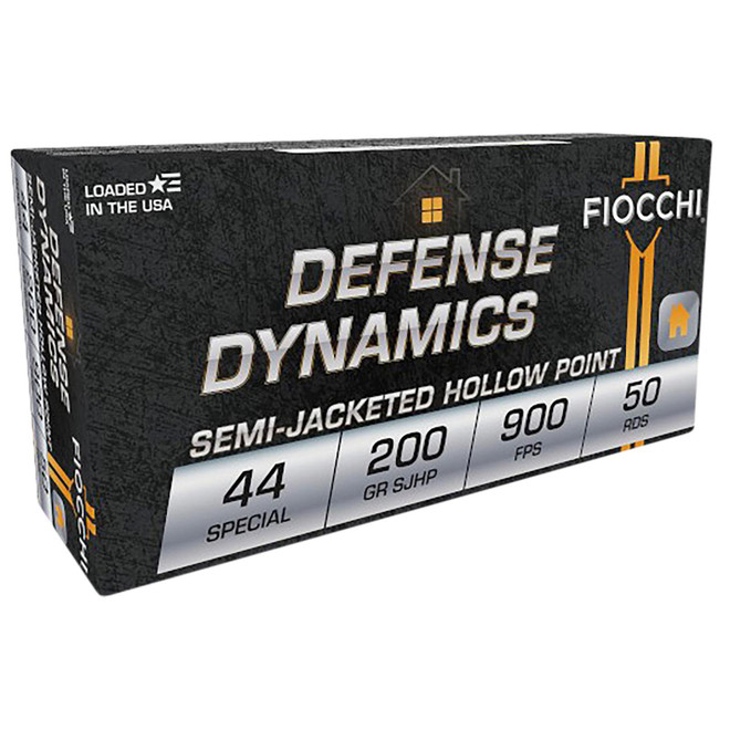 Fiocchi 44SA500 Defense Dynamics 44S&WSpl 200gr Semi Jacketed Hollow Point 50 Per Box/10 Case
