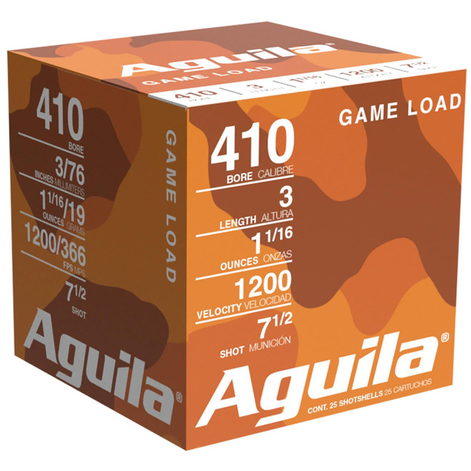 Aguila 1CHB4127 Game Load 410Gauge 3" 11/16oz 7.5Shot 25 Per Box/10 Case