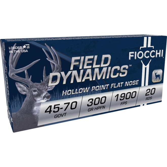 Fiocchi 4570B Field Dynamics 45-70Gov 300gr Hollow Point Flat Nose 20 Per Box/10 Case