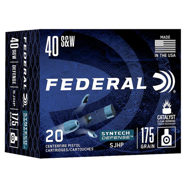 Federal S40SJT1 Syntech Defense 40S&W 175gr Segmented Jacketed Hollow Point 20 Per Box/10 Case
