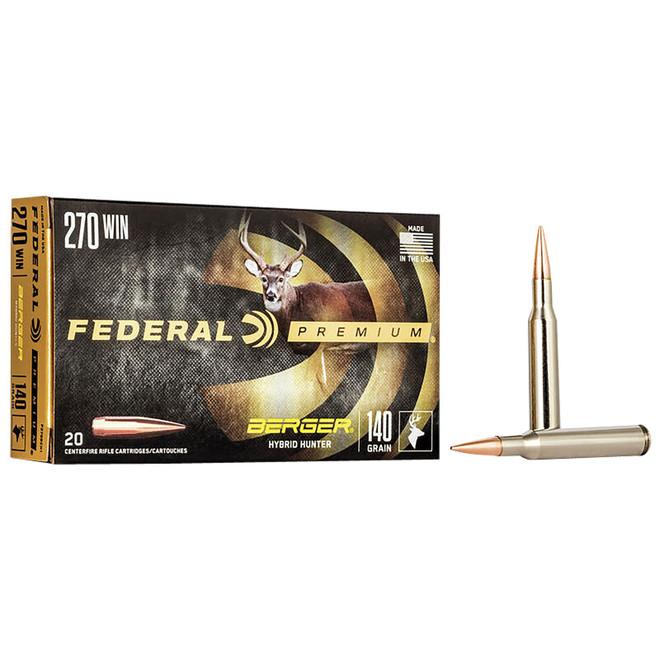 Federal P270BCH1 Premium 270Win 140gr Berger Hybrid Hunter 20 Per Box/10 Case