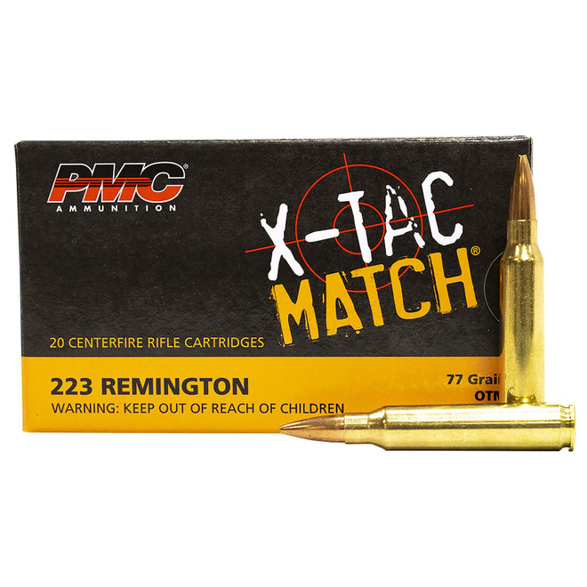PMC 223XM X-Tac Match 223Rem 77gr Open Tip Match 20 Per Box/10 Case