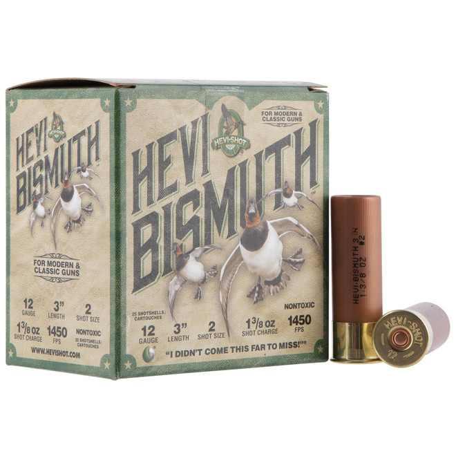 HEVI-Shot HS14002 HEVI-Bismuth 12Gauge 3" 1 3/8oz Bismuth 2Shot 25 Per Box/10 Case