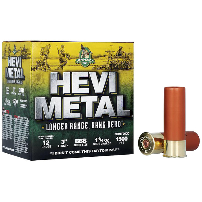 HEVI-Metal HS38008 HEVI-Metal Longer Range 12Gauge 3" 1 1/4oz BBBShot 25 Per Box/10 Case
