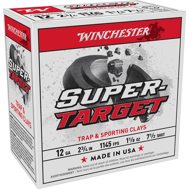 Winchester Ammo TRGT127 Super-Target Light Target 12Gauge 2.75" 1 1/8oz 7.5Shot 25 Per Box/10 Case