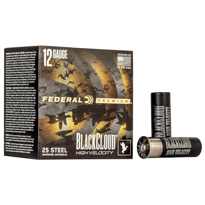 Federal PWBXH143BB Black Cloud FS High Velocity 12Gauge 3" 1 1/8oz BBShot 25 Per Box/10 Case