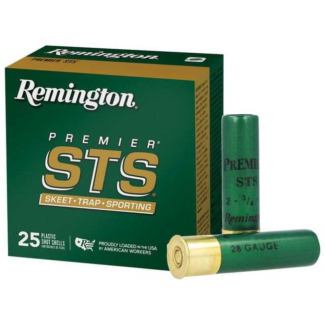 Remington Ammunition 28053 Premier STS 28 Gauge 2.75" 3/4 oz 9 Shot 25 Per Box/ 10 Cs