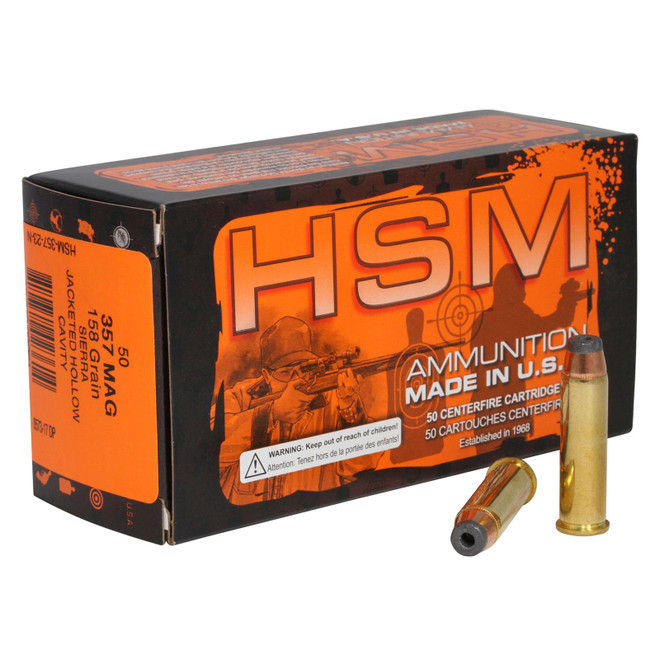 HSM 35723N Pro Pistol 357 Mag 158 gr Jacketed Hollow Cavity 50 Per Box/ 10 Case