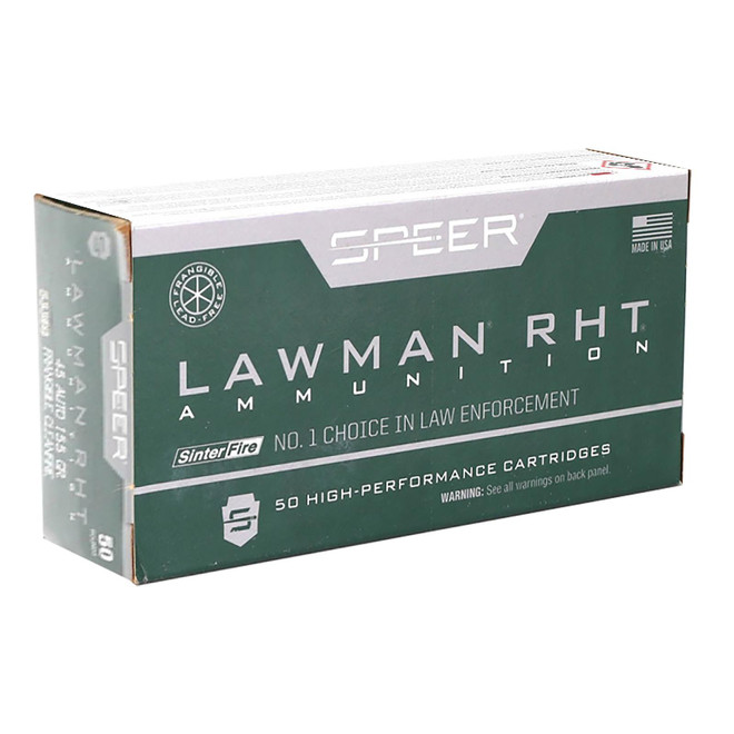 Speer 53395 Lawman Training RHT 45ACP 155gr SinterFire Frangible 50 Per Box/20 Case