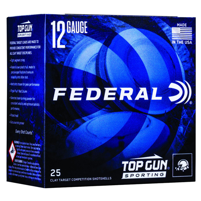 Federal TGSH128 Top Gun 12Gauge 2.75" 1oz 8Shot 25 Per Box/10 Case