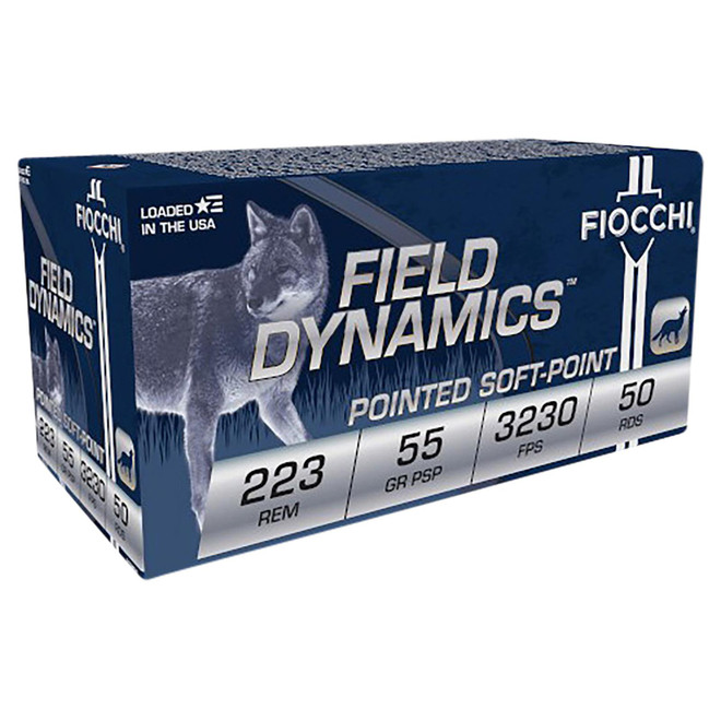 Fiocchi 223B50 Field Dynamics 223Rem 55gr Pointed Soft Point 50 Per Box/10 Case