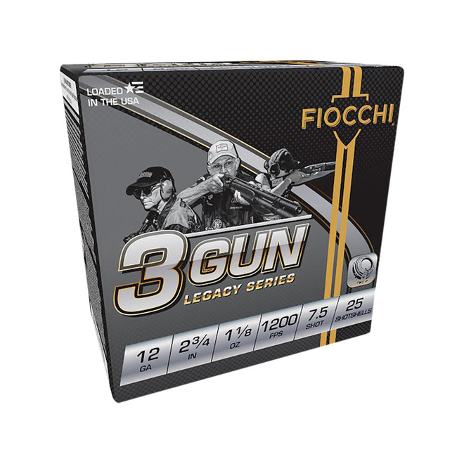 Fiocchi 12DH3G75 3-Gun Match Legacy Series 12Gauge 2.75" 1 1/8oz 7.5Shot 25 Per Box/10 Case