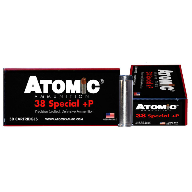 Atomic Ammunition 00419 Pistol Precision Craft 38Special +P 148gr Lead Hollow Point 50 Per Box/10 Case