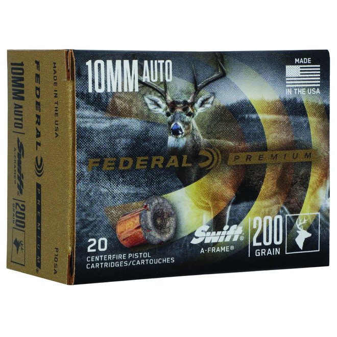 Federal P10SA Premium 10mmAuto 200gr Swift A Frame 20 Per Box/10 Case