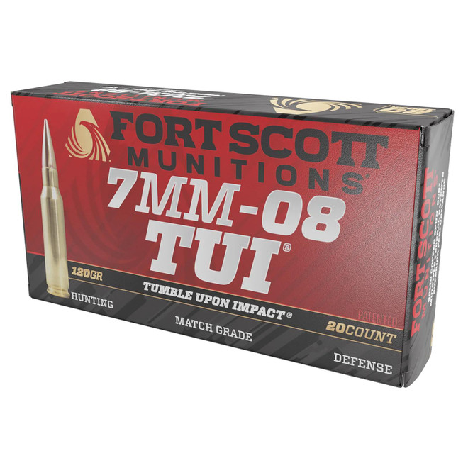 Fort Scott Munitions 7MM08120SCV1 Tumble Upon Impact (TUI) Rifle 7mm-08Rem 120gr Solid Copper Spun 20 Per Box/10 Case