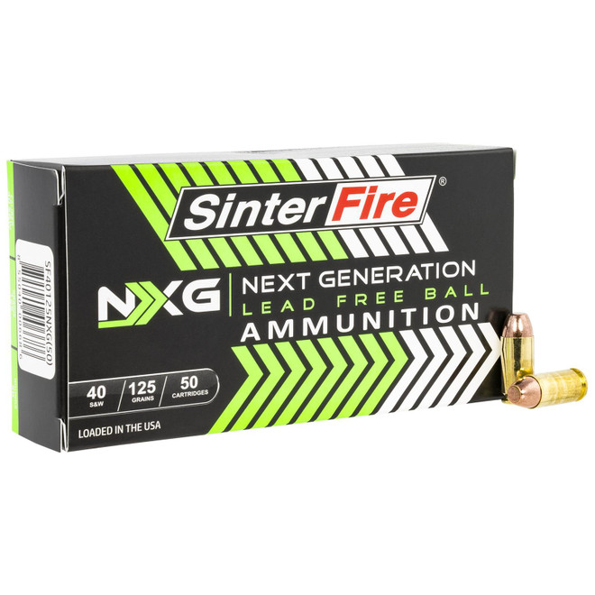SinterFire Inc SF40125NXG Next Generation (NXG) 40S&W 125gr Lead Free Ball 50 Per Box/20 Case