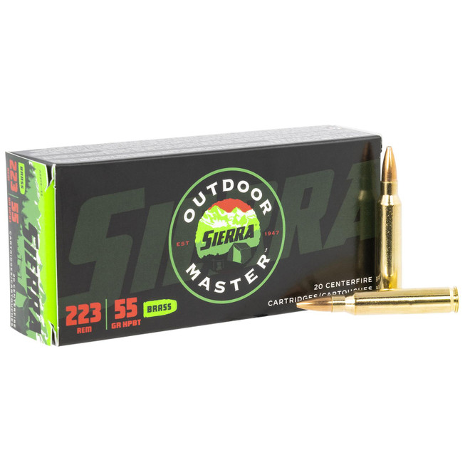 Sierra A937532 Outdoor Master 223Rem 5gr Hollow Point Boat Tail 20 Per Box/10 Case