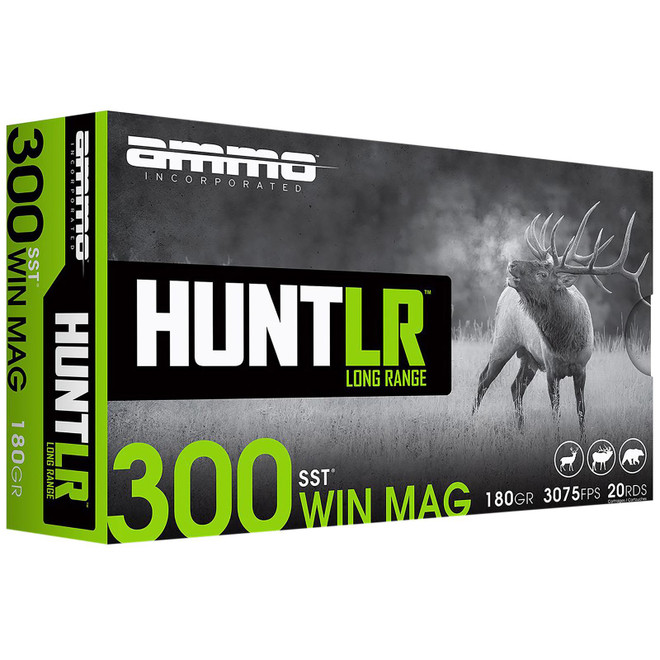 Ammo Inc 300WM180SSTA20 Hunt Long Range 300Win Mag 180gr Super Shock Tip 20 Per Box/10 Case