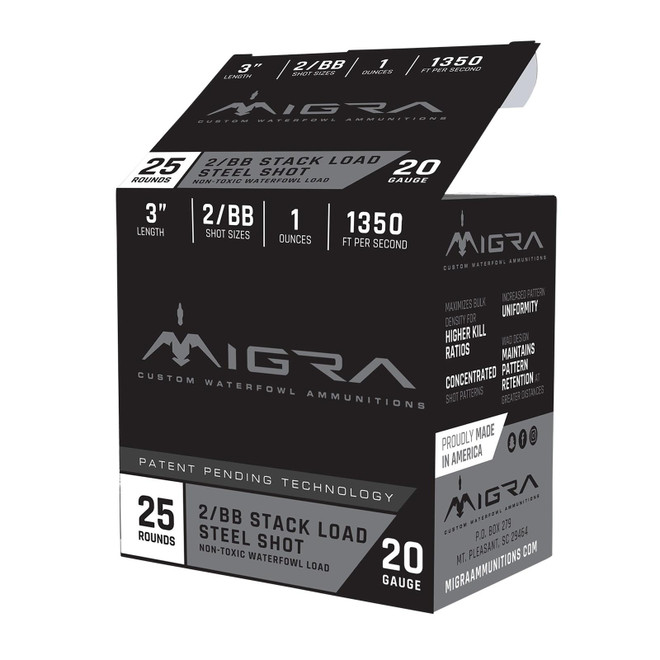 Migra Ammunitions M20S46 Combinational 20Gauge 3" 1oz 4/6Shot 25 Per Box/10 Case