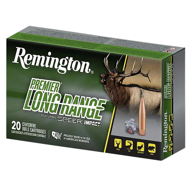 Remington Ammunition R28828 Premier Long Range 6.5PRC 140gr Speer Impact 20 Per Box/10 Case