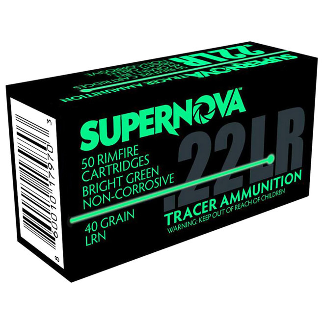 Supernova PMSN22LRG Green Tracer Non-Corrosive 22LR 40gr Lead Round Nose 50 Per Box/100 Case