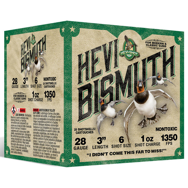 HEVI-Shot HS18436 HEVI-Bismuth Waterfowl 28Gauge 3" 1oz 6Shot 25 Per Box/10 Case