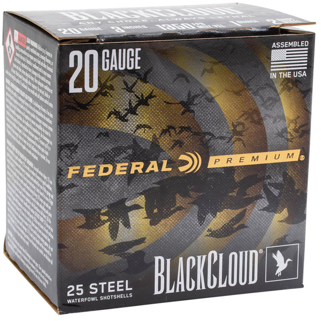 Federal PWUX20924 Premium Black Cloud 20Gauge 3" 1oz 25 Per Box/10 Case