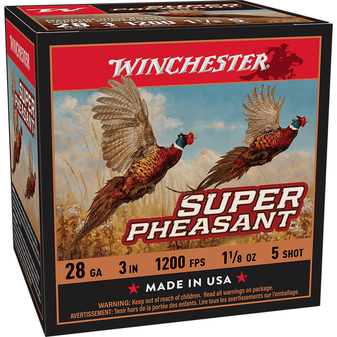 Winchester Ammo X283PH5 Super Pheasant 28Gauge 3" 1 1/8oz 5Shot 25 Per Box/10 Case