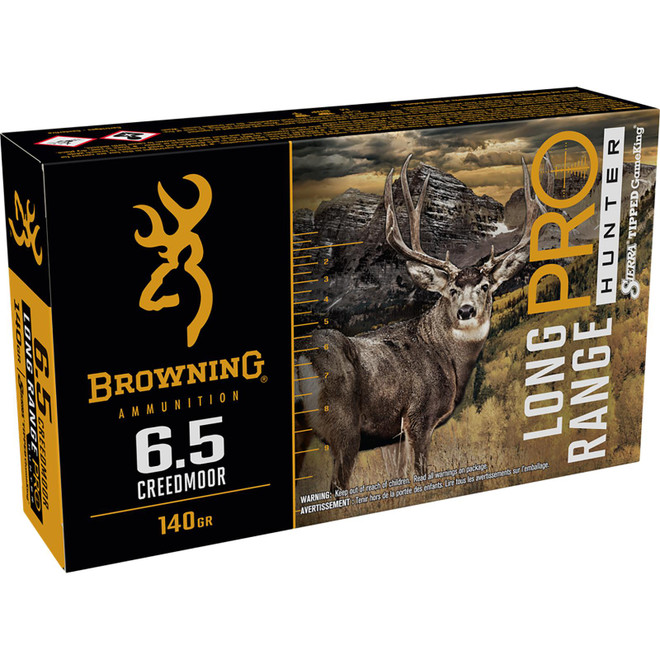 Browning Ammo B192500652 Long Range Pro 6.5Creedmoor 140gr 20 Per Box/10 Case