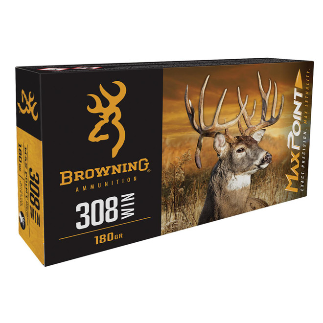 Browning Ammo B192103082 Max Point 308Win 168gr 20 Per Box/10 Case