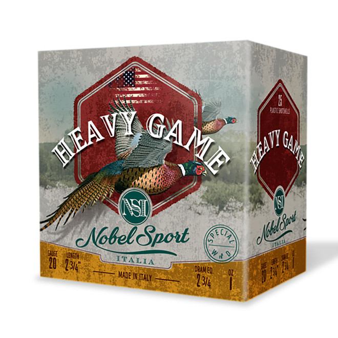 Nobel/eurosports Llc ANSH2075 Heavy Game 20Gauge 2.75" 1oz 7.5Shot 25 Per Box/10Case