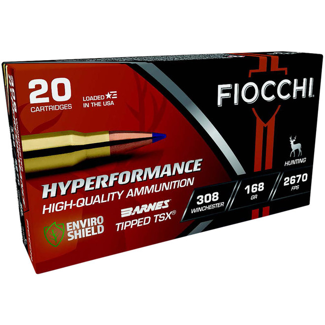 Fiocchi 308TTSX Hyperformance 308Win 168gr Barnes Tipped TSX 20 Per Box/10 Case