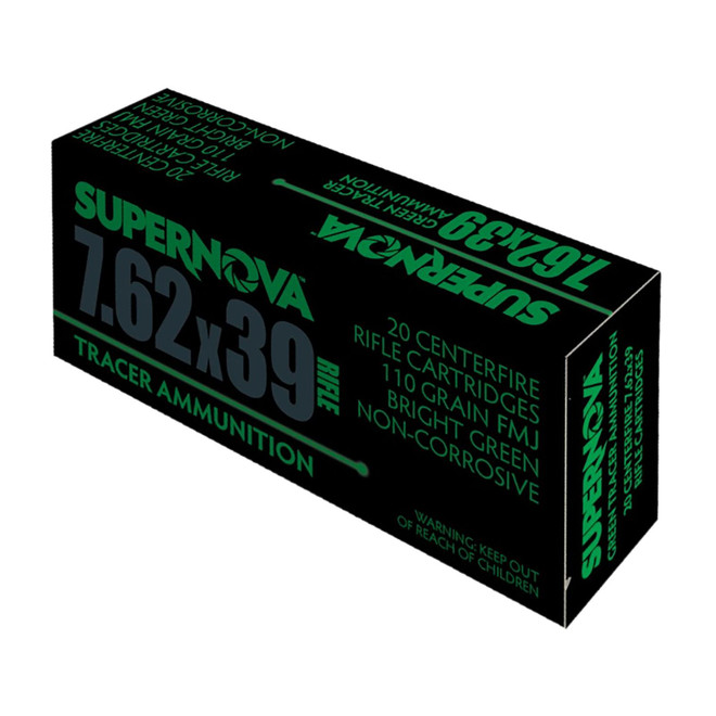 Supernova PMSN762G Green Tracer 7.62mm 110 gr Full Metal Jacket 20 Per Box/ 50 Cs