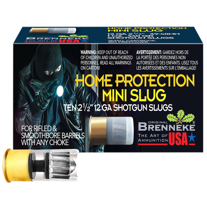 Brenneke SL122MS Home Protection Mini Slug 12Gauge Slug Shot 10 Per Box/25 Case