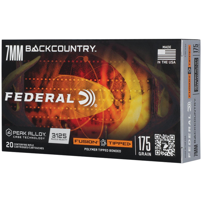 Federal F7BCTFS2 BackCountry 7mm BC 175gr Tipped Fusion 20 Per Box/10 Case