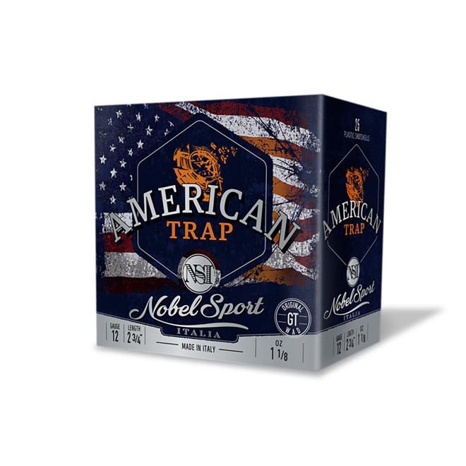 Nobel/Eurosports LLC ANS27755 American Trap 12 Gauge 2.75" 7.5 Shot 25 Per Box/ 10 Cs
