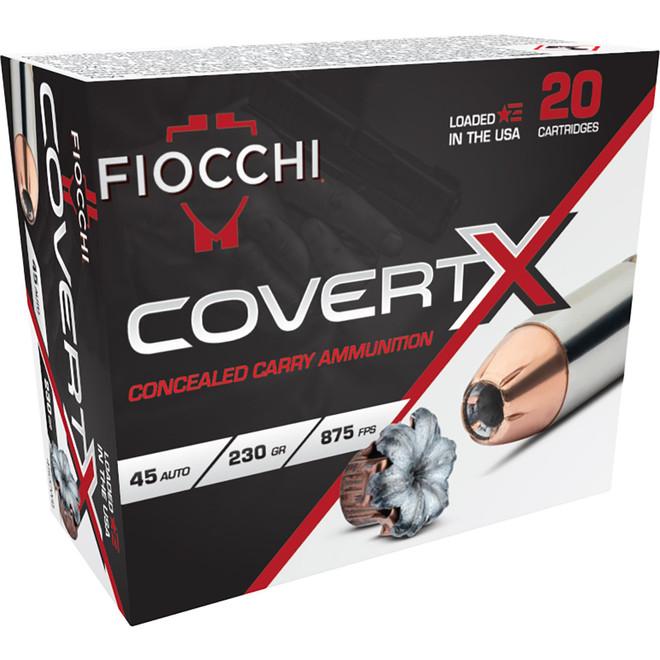 Fiocchi 45CCWB CovertX 45Auto 230gr Jacketed Hollow Point 20 Per Box/10 Case