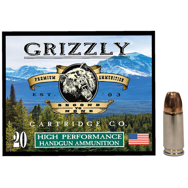 Grizzly Ammo GC9MM19mm Luger 115gr Jacketed Hollow Point 20 Per Box/10 Case