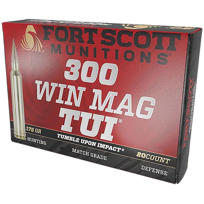 Fort Scott Munitions 300WM-175-SCV2 Tumble Upon Impact (TUI) 300WM 175gr Solid Copper Spun 20 Per Box/10 Case