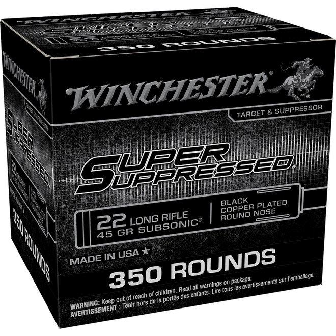 Winchester Ammo SUP22LRB2 Super Suppressed 22LR 45gr 350 Per Box/4 Case