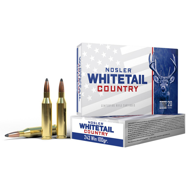 Nosler 40122 Whitetail Country 243Win 100gr 20 Per Box/10 Case