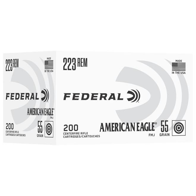 Federal AE223C American Eagle 223Rem 55gr Full Metal Jacket 200 Per Box/5 Case