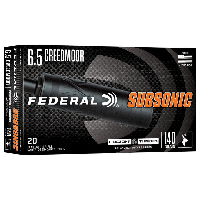 Federal F65CRDTFS1SUB 6.5Creedmoor 140gr Fusion Tipped 20 Per Box/10 Case
