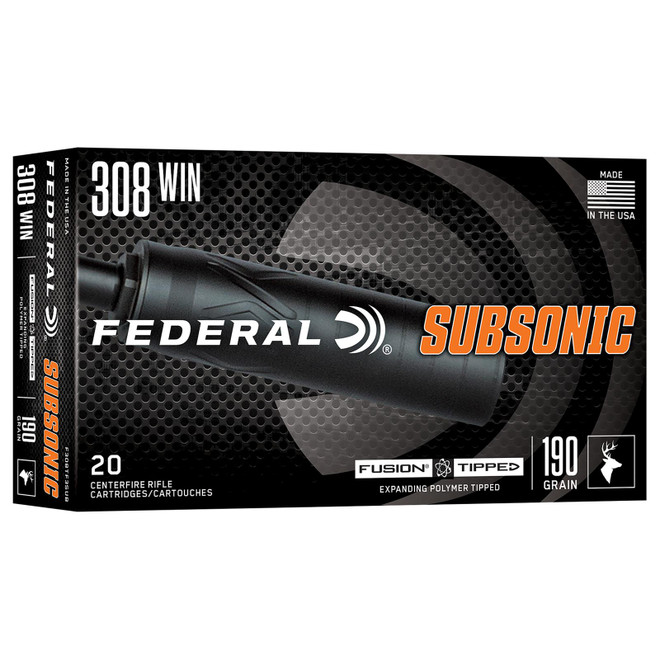 Federal F308TF3SUB 308Win 190gr Fusion Tipped 20 Per Box/10 Case