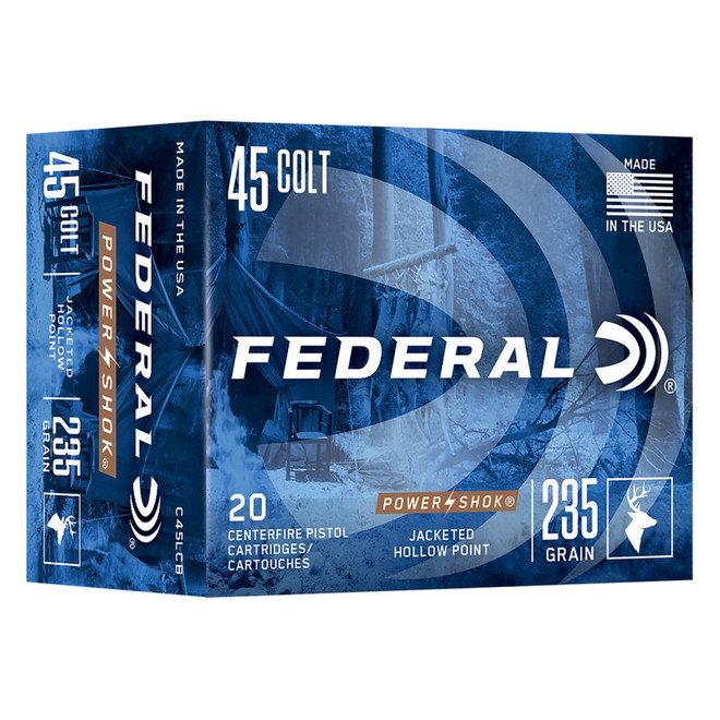 Federal C45LCB Power-Shok 45Colt 235gr Jacketed Hollow Point 20 Per Box/10 Case