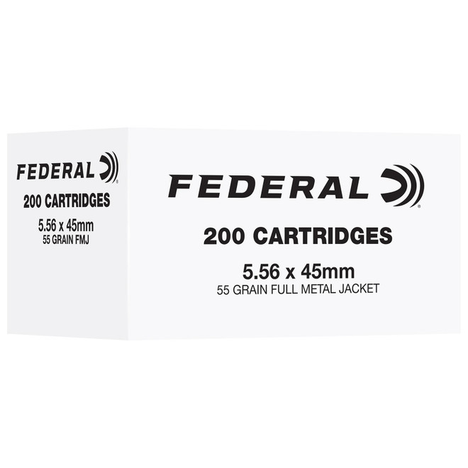 Federal FC556F200 5.56NATO 55gr Full Metal Jacket 200 Per Box/5 Case
