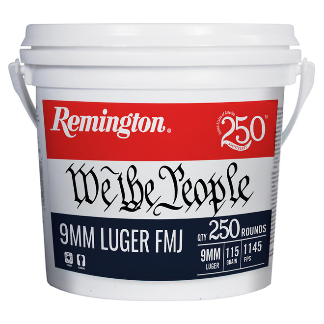 Remington Ammunition 21385 9mmLuger 115gr Full Metal Jacket 250 Per Box/4 Case
