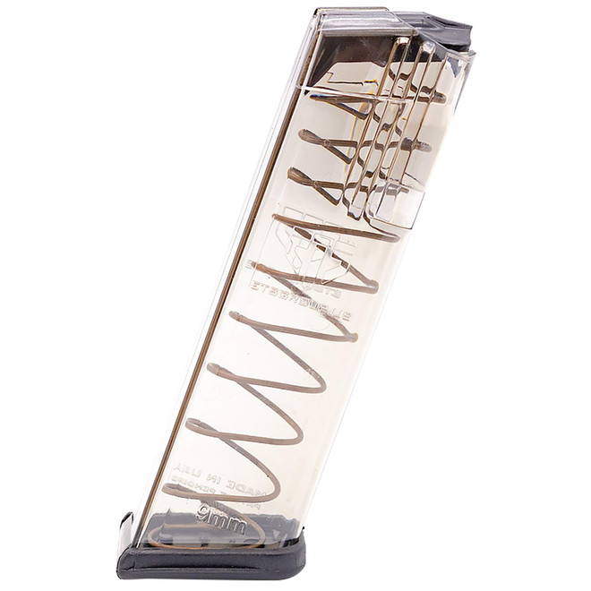 ETS Group GLK17 Pistol Mags 17rd 9mm Luger Compatible w/ Glock 17/18/19/26/45/34 Clear Polymer