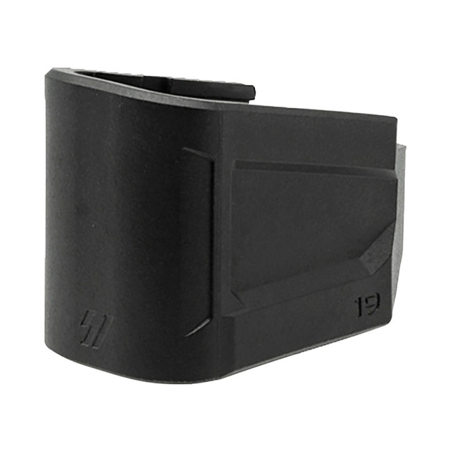 Strike Industries EMPG19 Enhanced Magazine Plate +5, 9mm Luger, Compatible w/Glock 19, Black Polymer